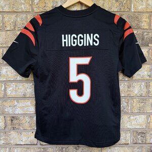 size M BOYS YOUTH Higgins #5 Cincinnati Bengals Nike NFL‎ Black Jersey